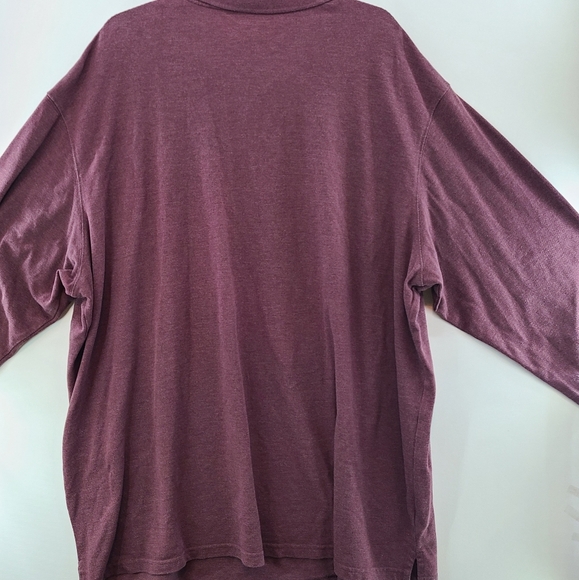 ROUNDTREE & YORKE Men's Burgundy Long Sleeve Polo Shirt - Size 3XB - Picture 5 of 10